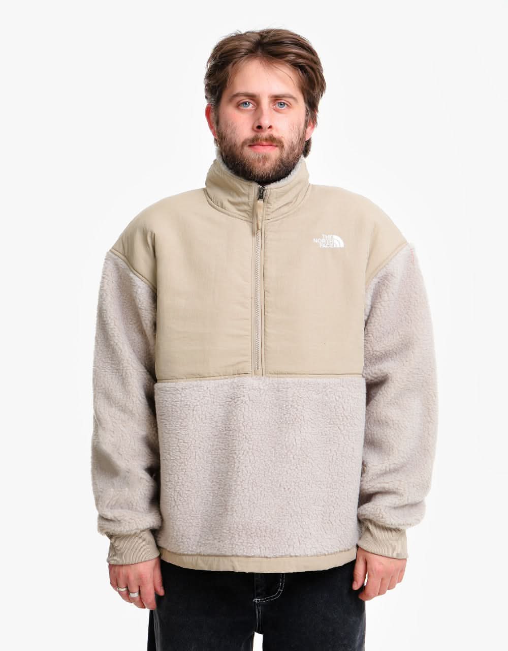 The North Face Platte Quarter Zip Sherpa Fleece - Flax/Flax