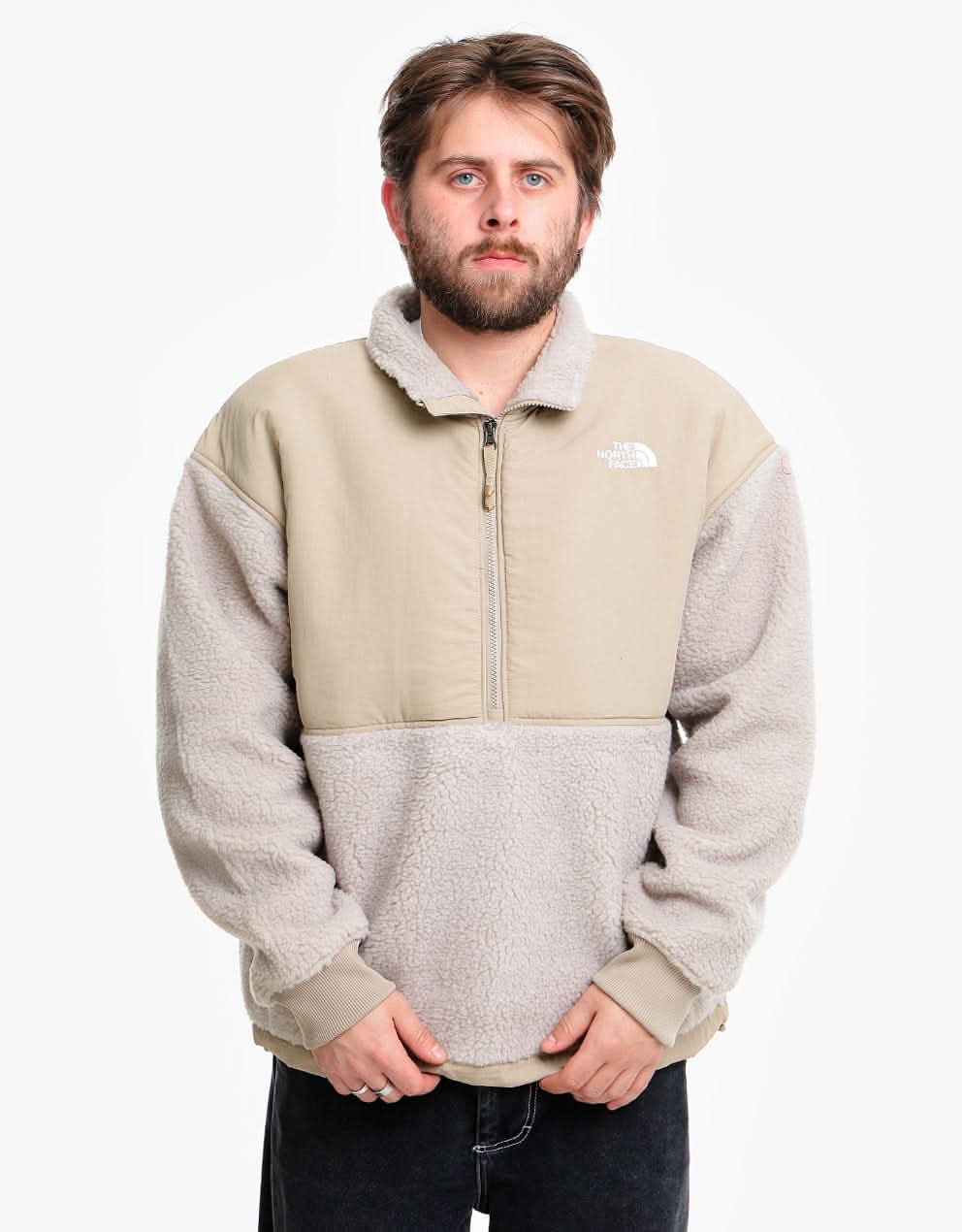 The North Face Platte Quarter Zip Sherpa Fleece - Flax/Flax