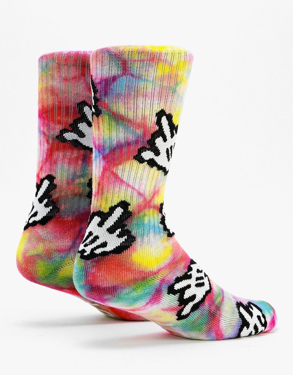 HUF Fuck It Tie Dye Cursor Socks - Magenta