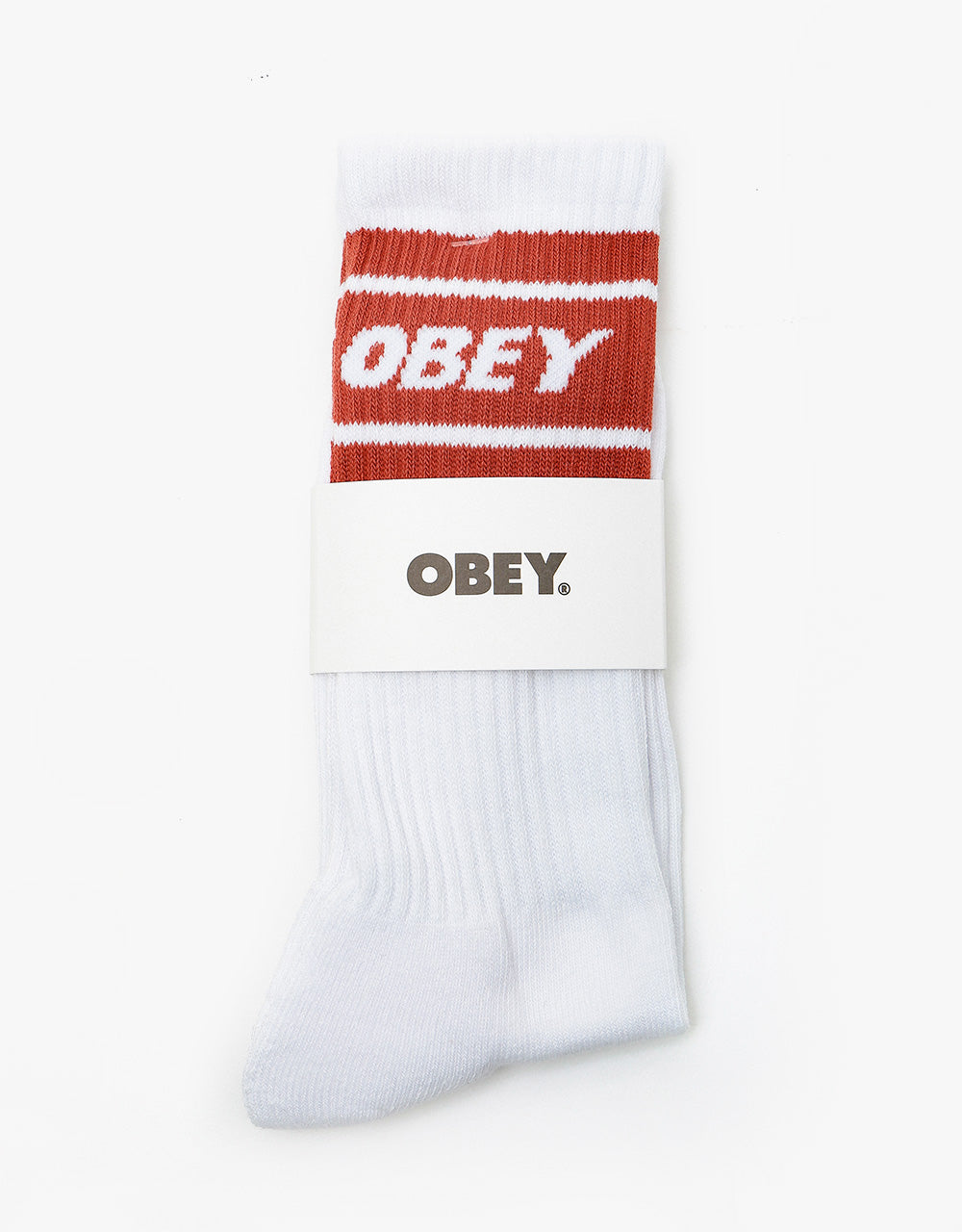 Obey Cooper II Socks  - White/Hot Sauce