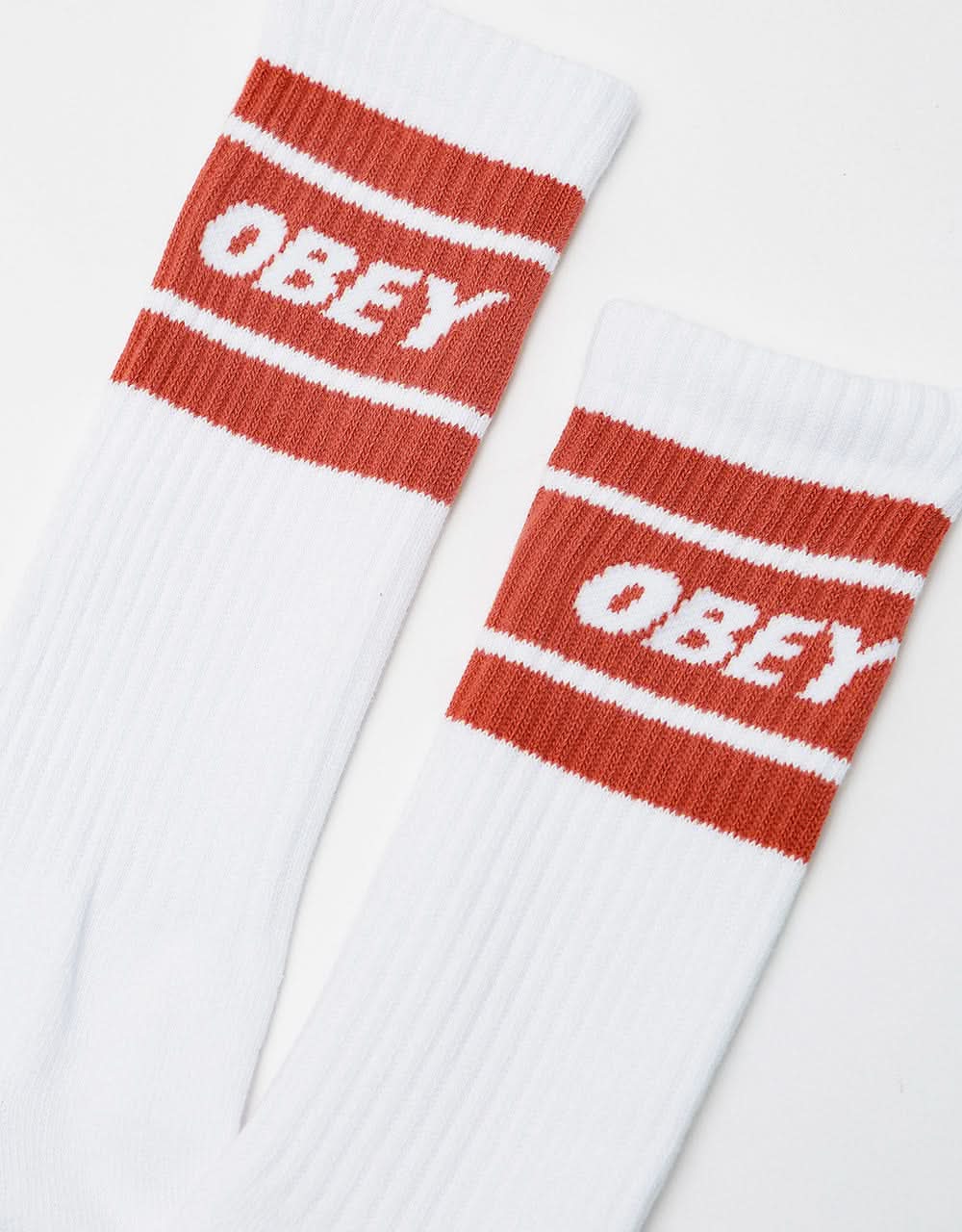 Obey Cooper II Socks  - White/Hot Sauce