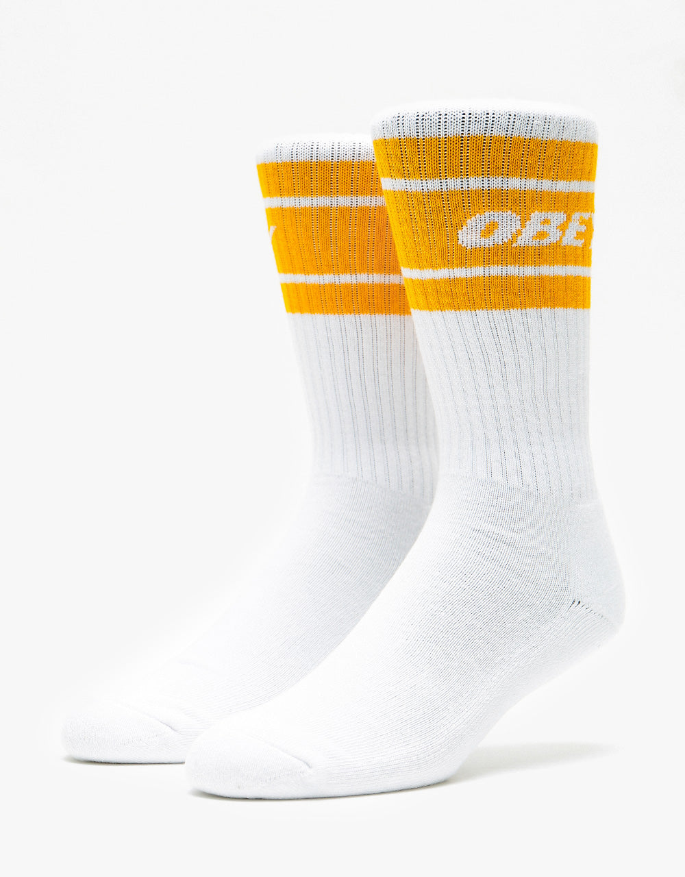 Obey Cooper II Socks  - White/Saffron
