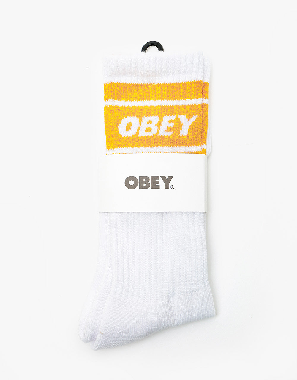 Obey Cooper II Socks  - White/Saffron