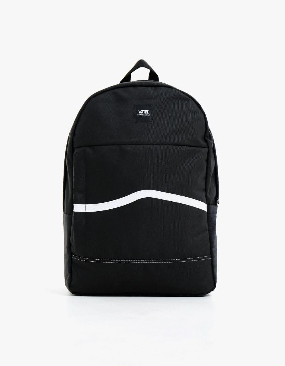 Vans black and white striped backpack deals