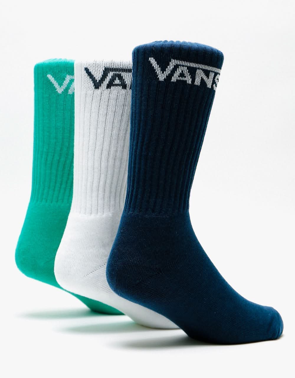 Vans Classic Crew 3 Pack Socks - Porcelain Green