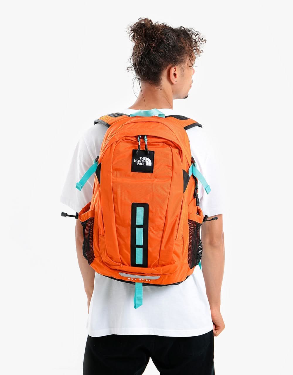 The North Face Hot Shot SE Backpack - Red Orange/Transantarctic Blue
