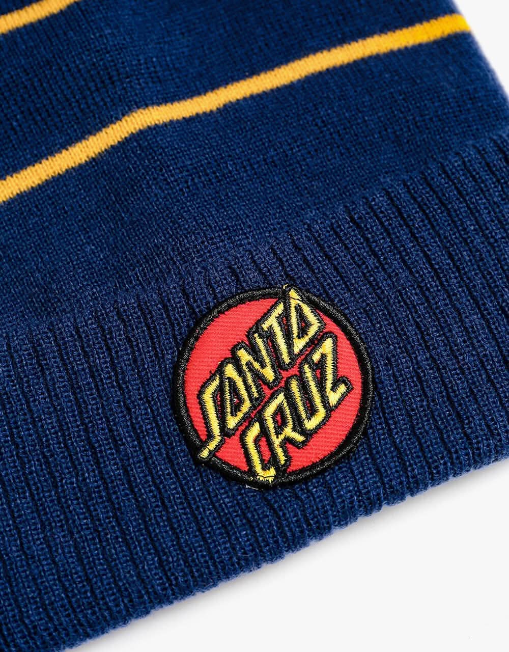 Santa Cruz Dot Stripe Beanie - Dark Navy/Mustard
