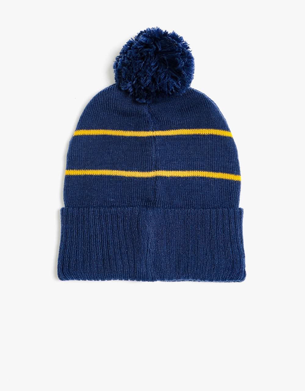 Santa Cruz Dot Stripe Beanie - Dark Navy/Mustard