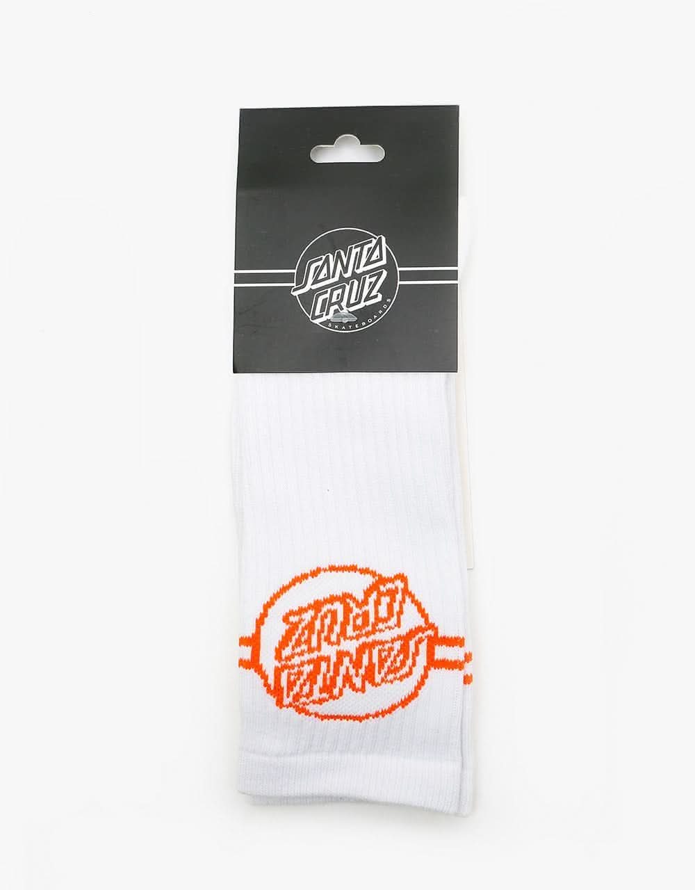 Santa Cruz Opus Dot Stripe Socks - White/Orange