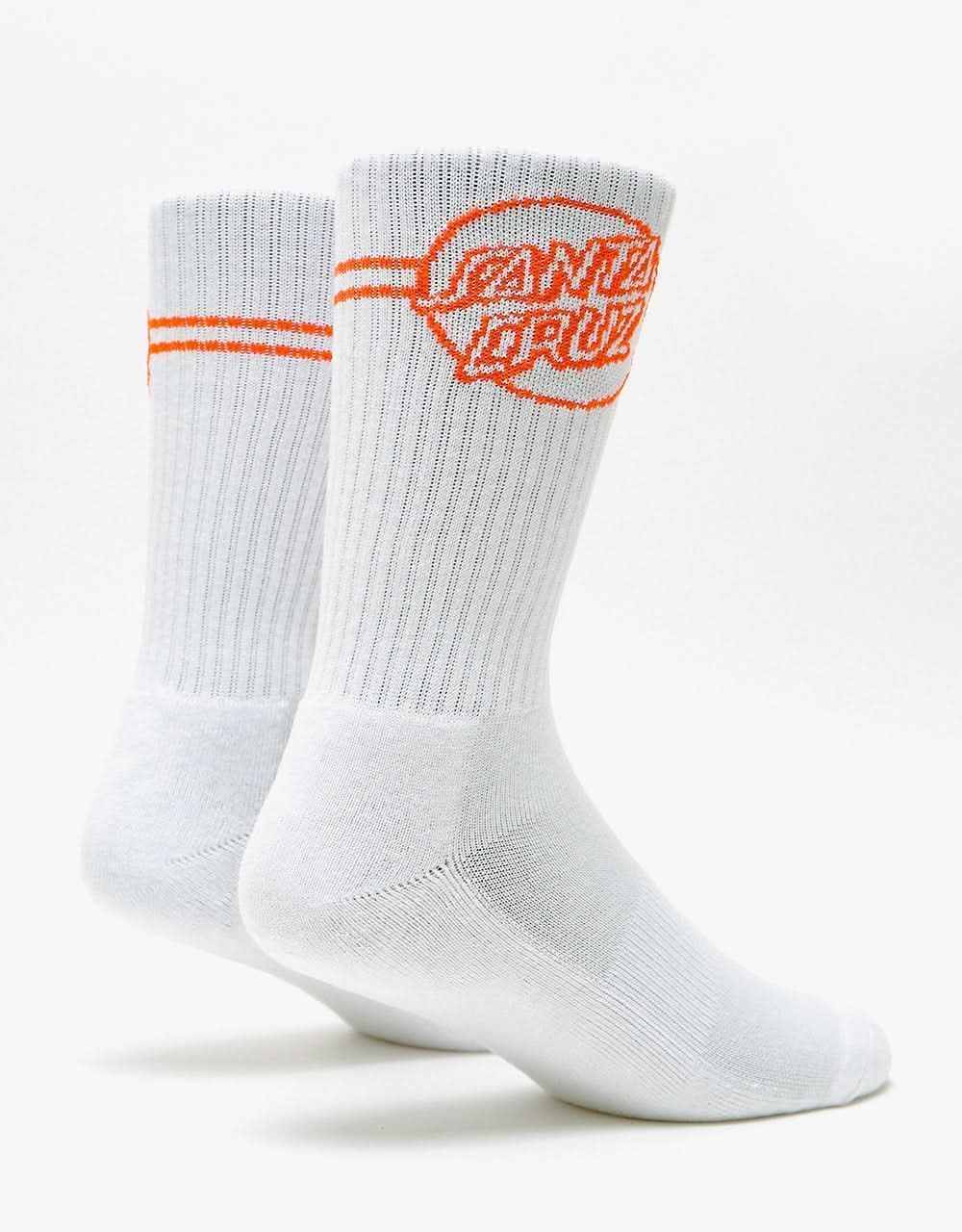 Santa Cruz Opus Dot Stripe Socks - White/Orange