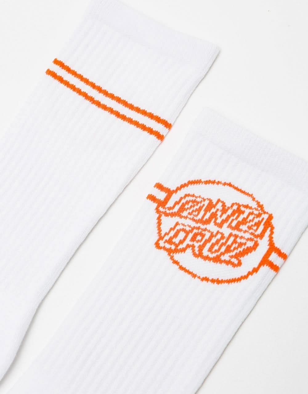 Santa Cruz Opus Dot Stripe Socks - White/Orange