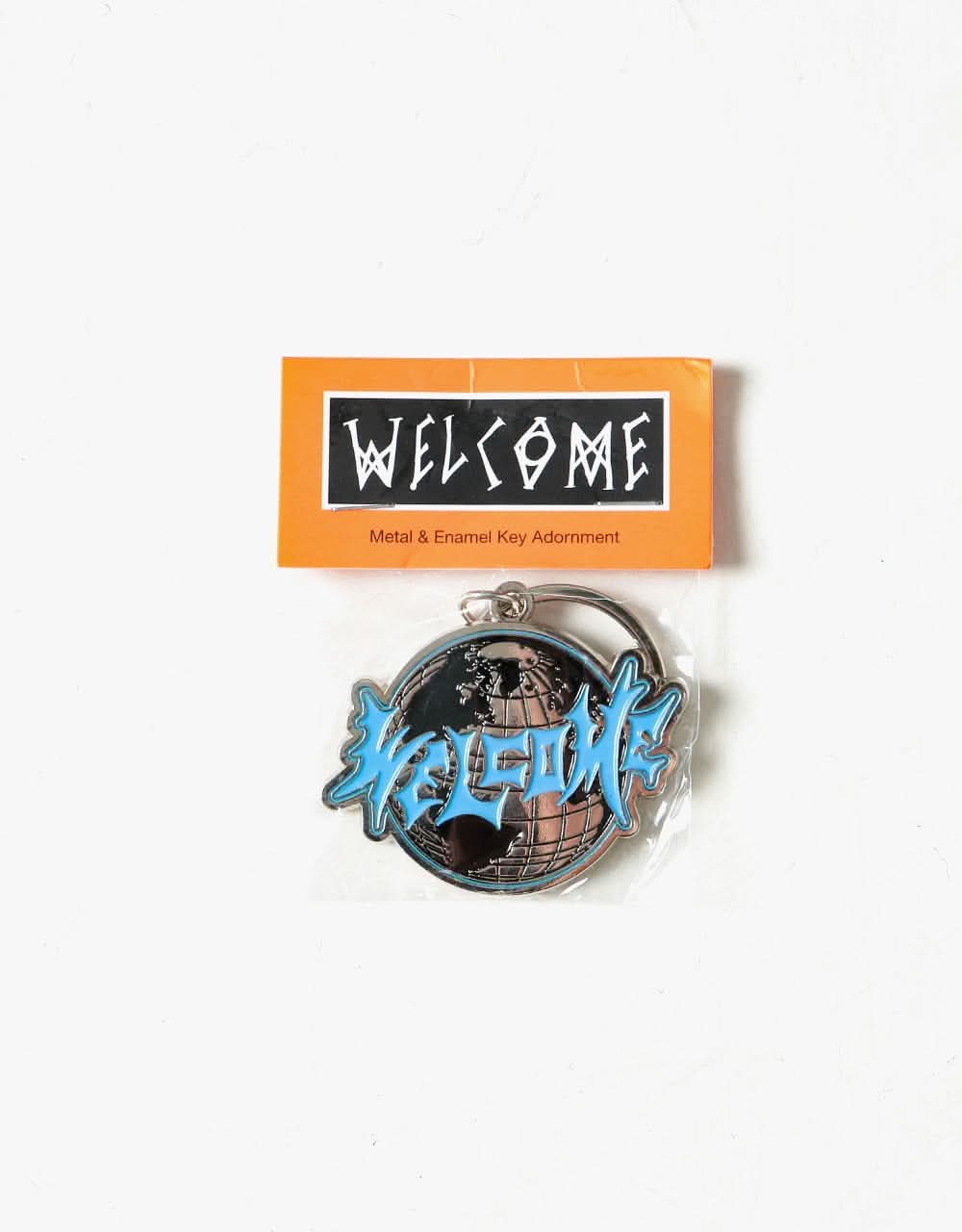 Welcome Worldwide Metal Keychain - Blue/Black