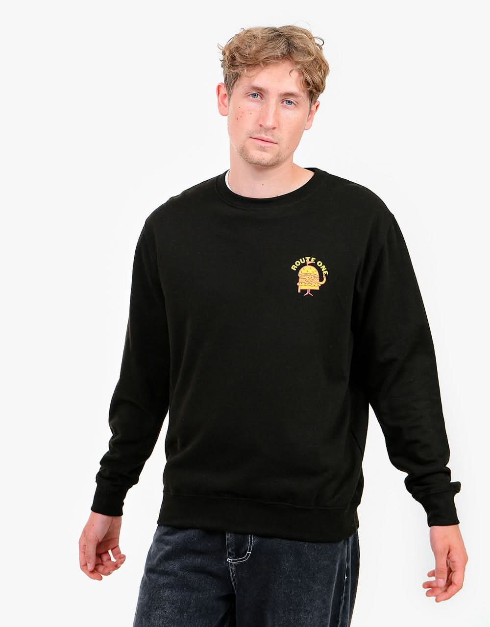 Route One Burger Sweatshirt - Black