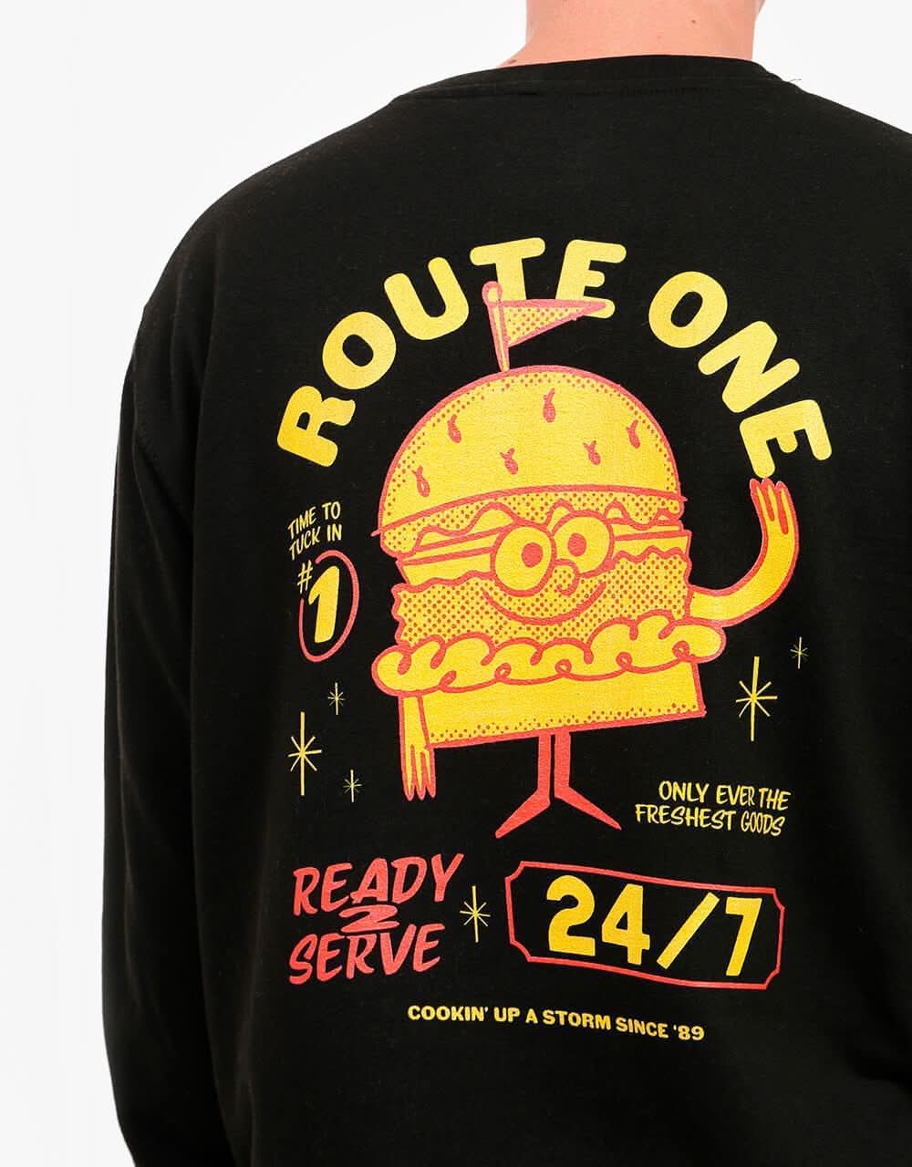 Route One Burger Sweatshirt - Black