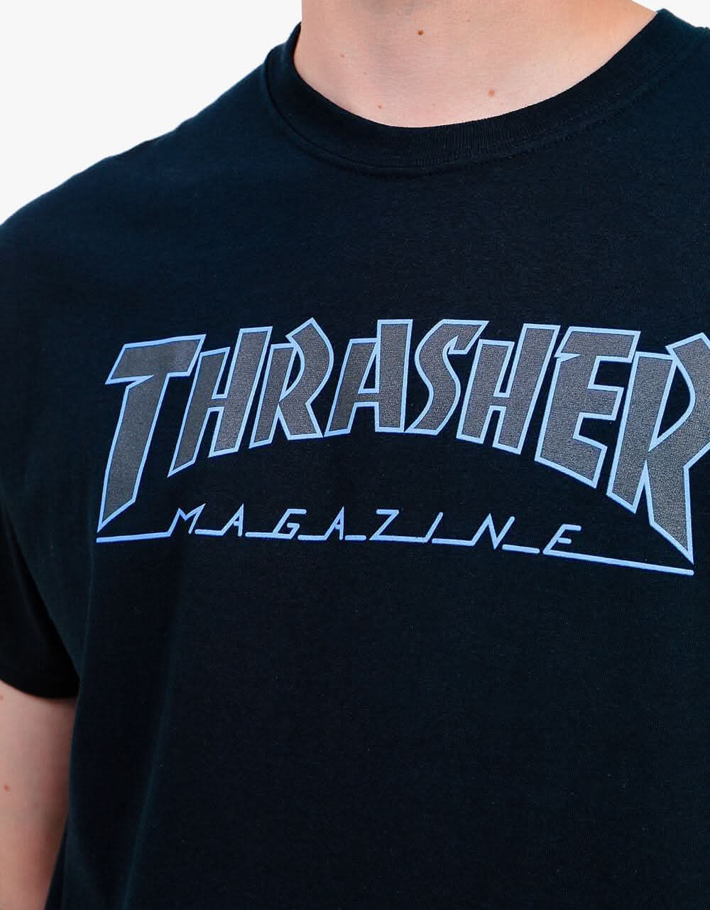 Thrasher Outlined T-Shirt - Black/Black
