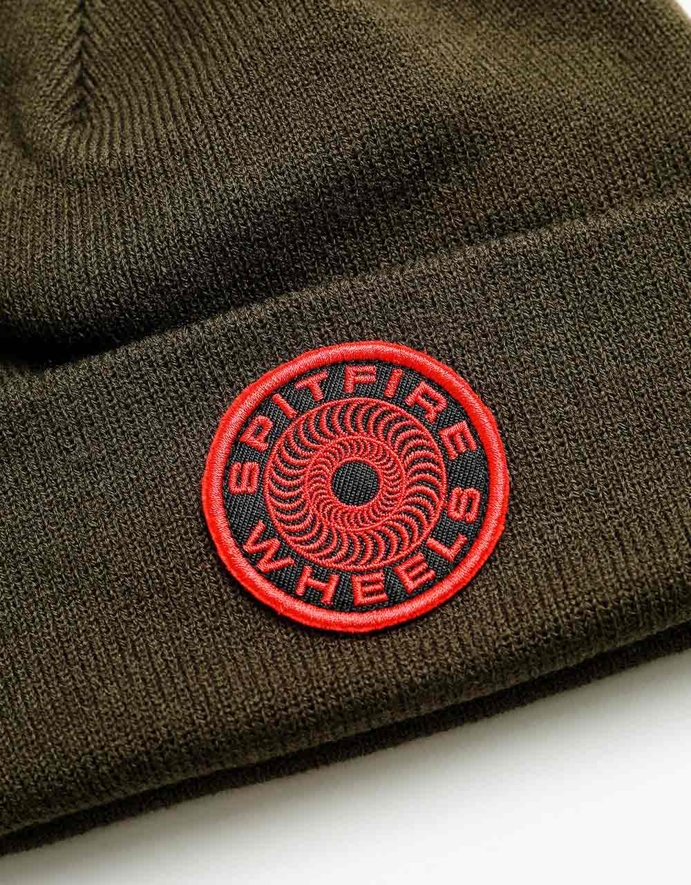 Spitfire Classic 87' Swirl Patch Beanie - Olive/Black/Red
