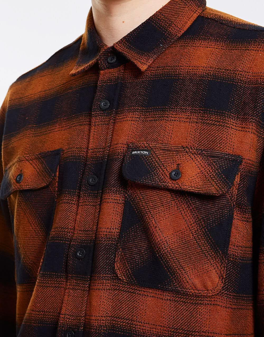 Brixton Bowery L/S Flannel Shirt - Burnt Orange