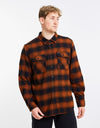 Brixton Bowery L/S Flannel Shirt - Burnt Orange
