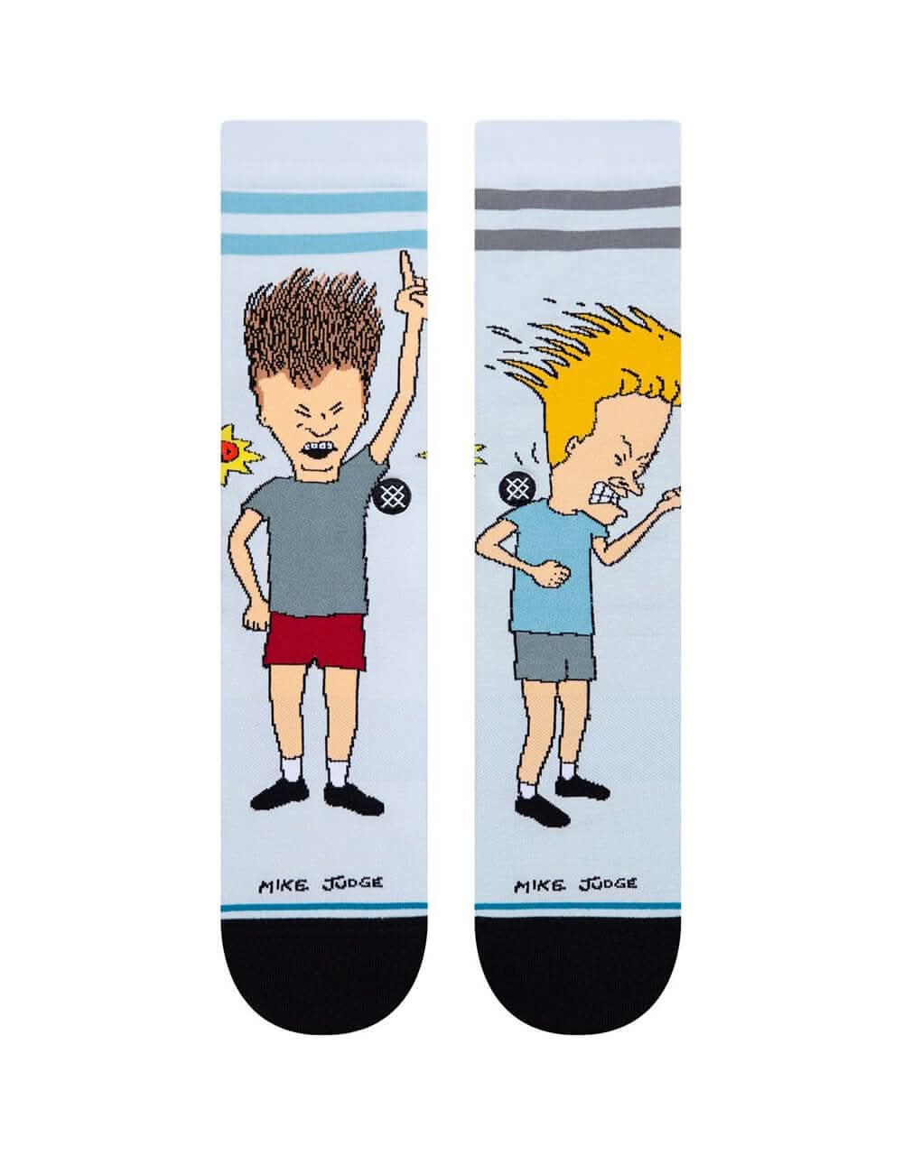 Stance x Beavis And Butthead Settle Down Crew Socks - Light Blue