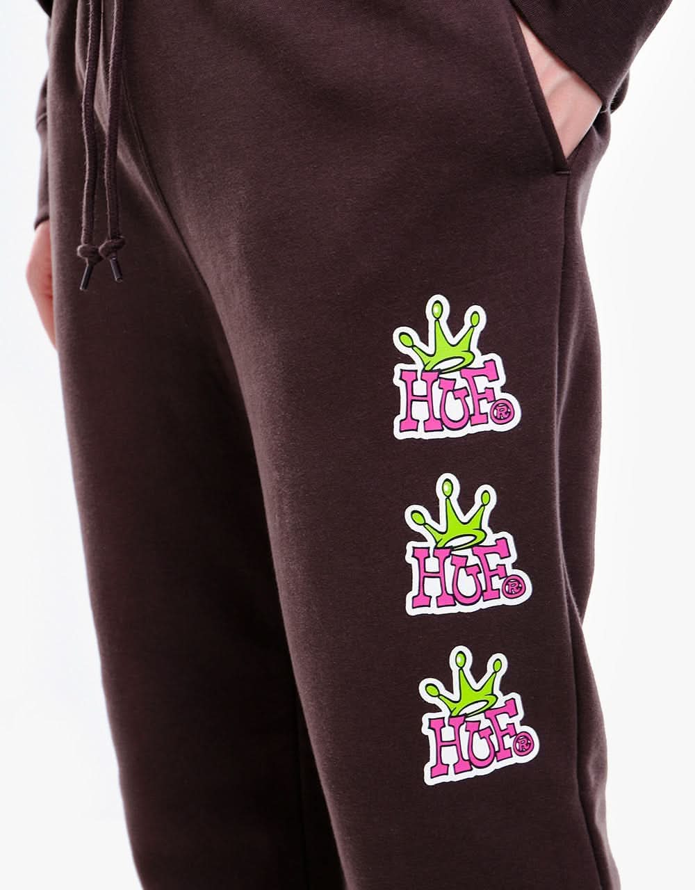 HUF Crown Stack Sweatpant - Chocolate Brown