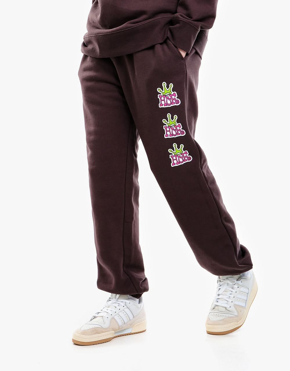 HUF Crown Stack Sweatpant - Chocolate Brown