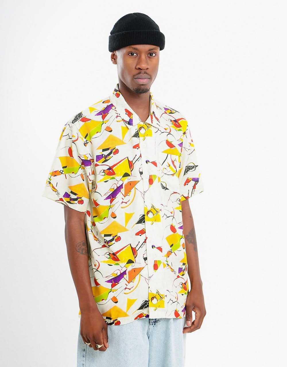 HUF x Miles Davis Self-Portrait Rayon S/S Shirt - Cream