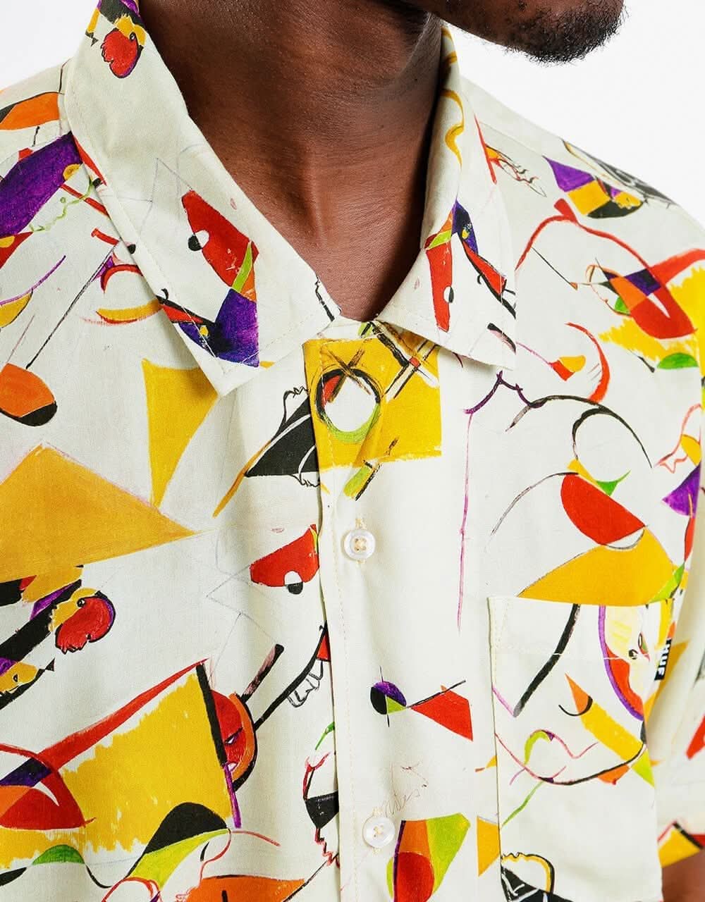 HUF x Miles Davis Self-Portrait Rayon S/S Shirt - Cream