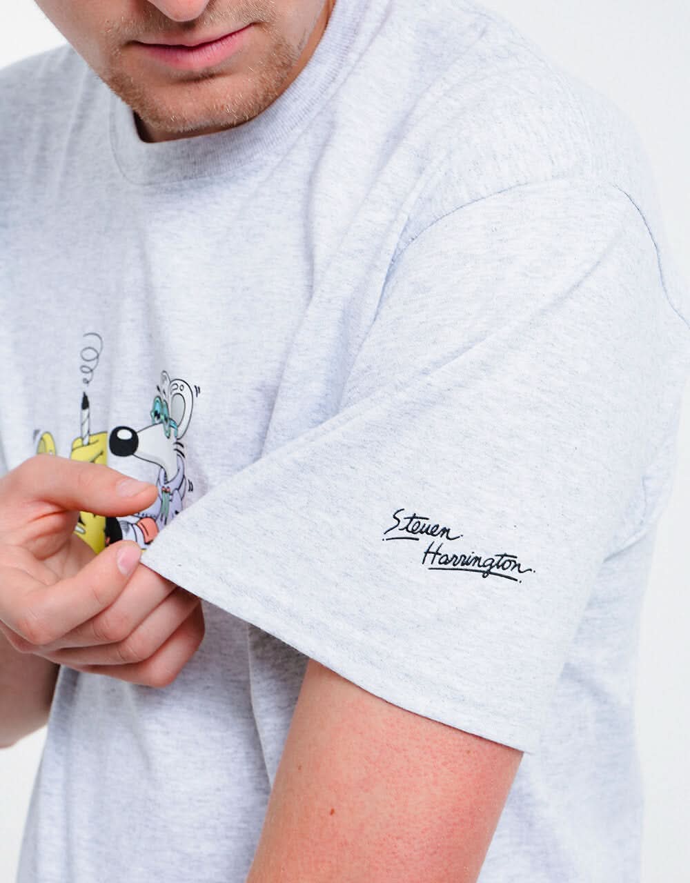 HUF x Steven Harrington Mouse T-Shirt - Grey Heather