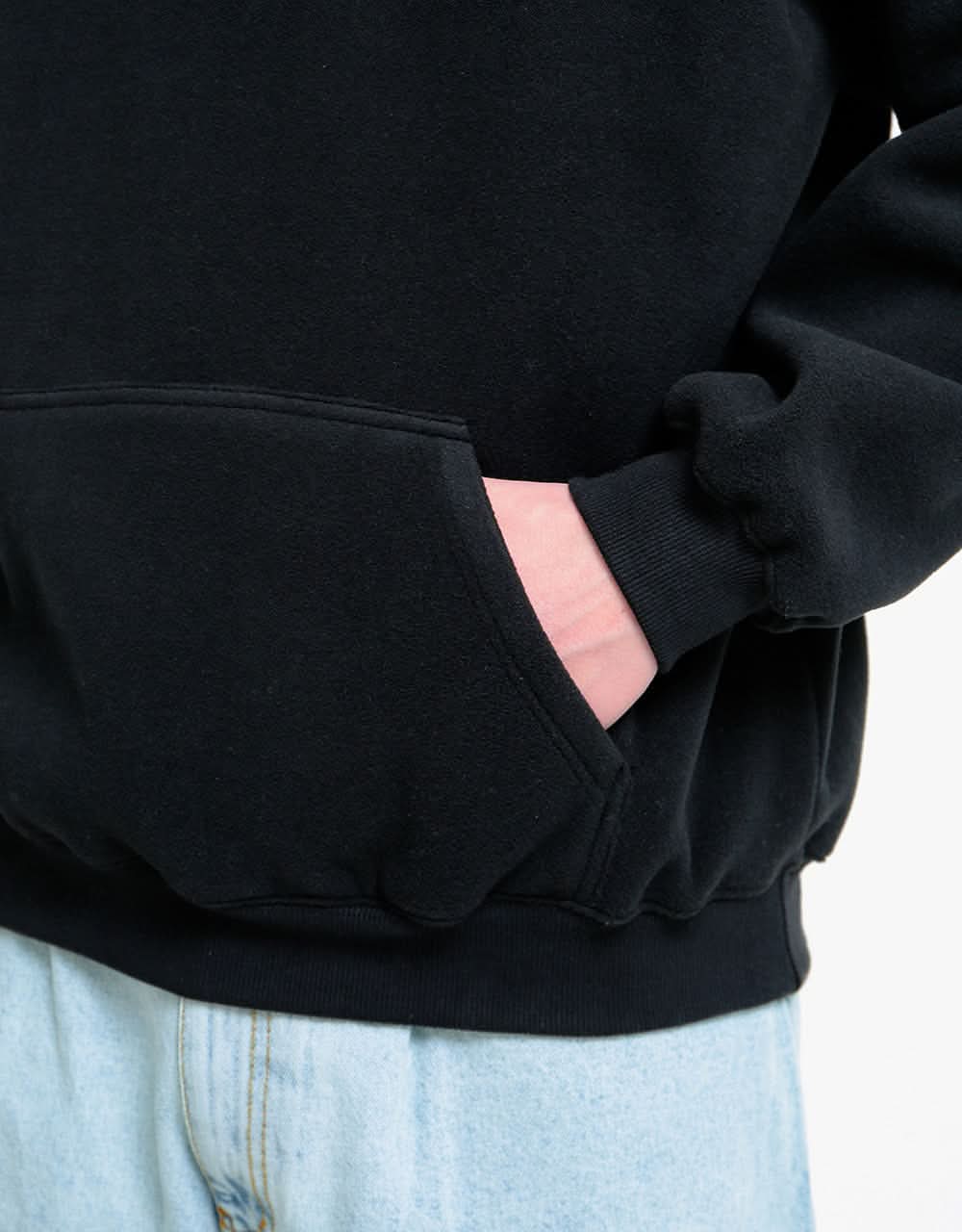 Magenta Fleece Terry Mix Pullover Hoodie - Black