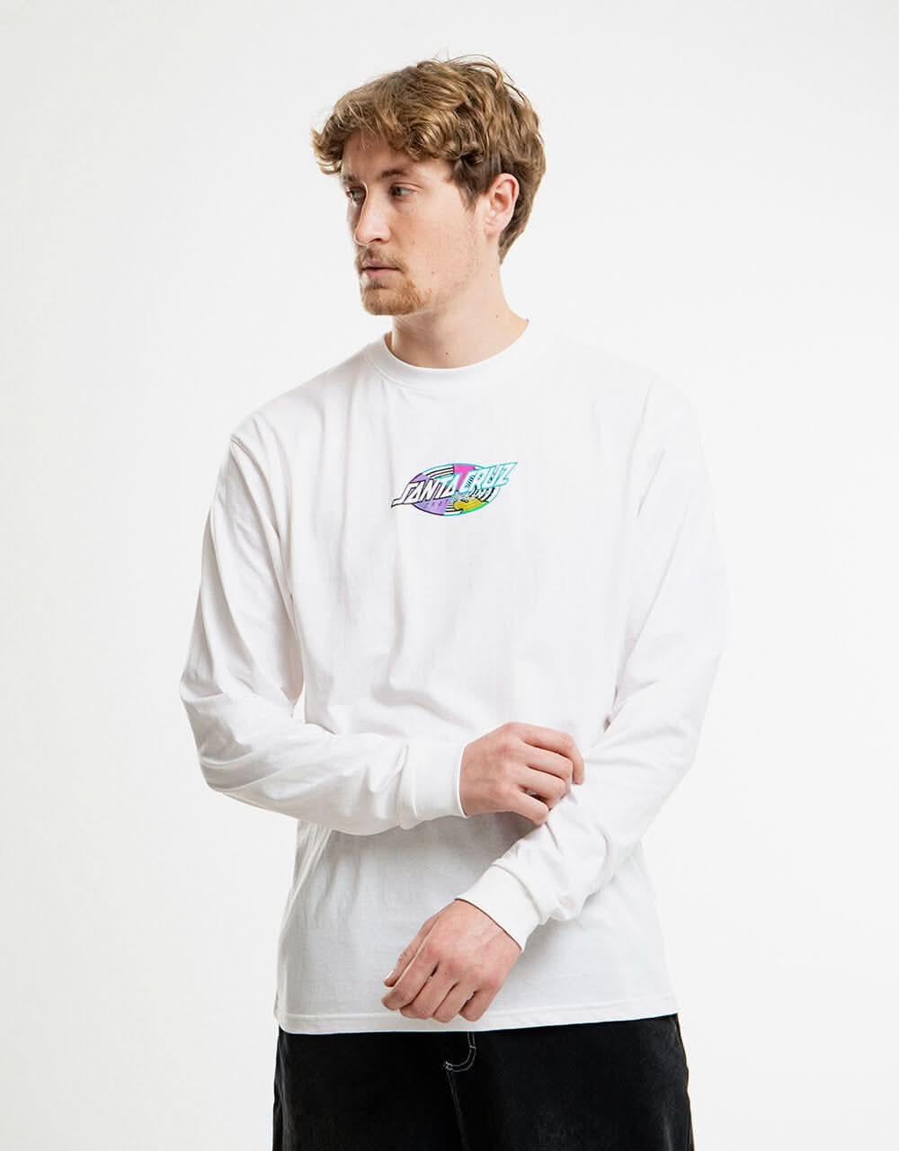 Santa Cruz Strange Hand L/S T-Shirt - White