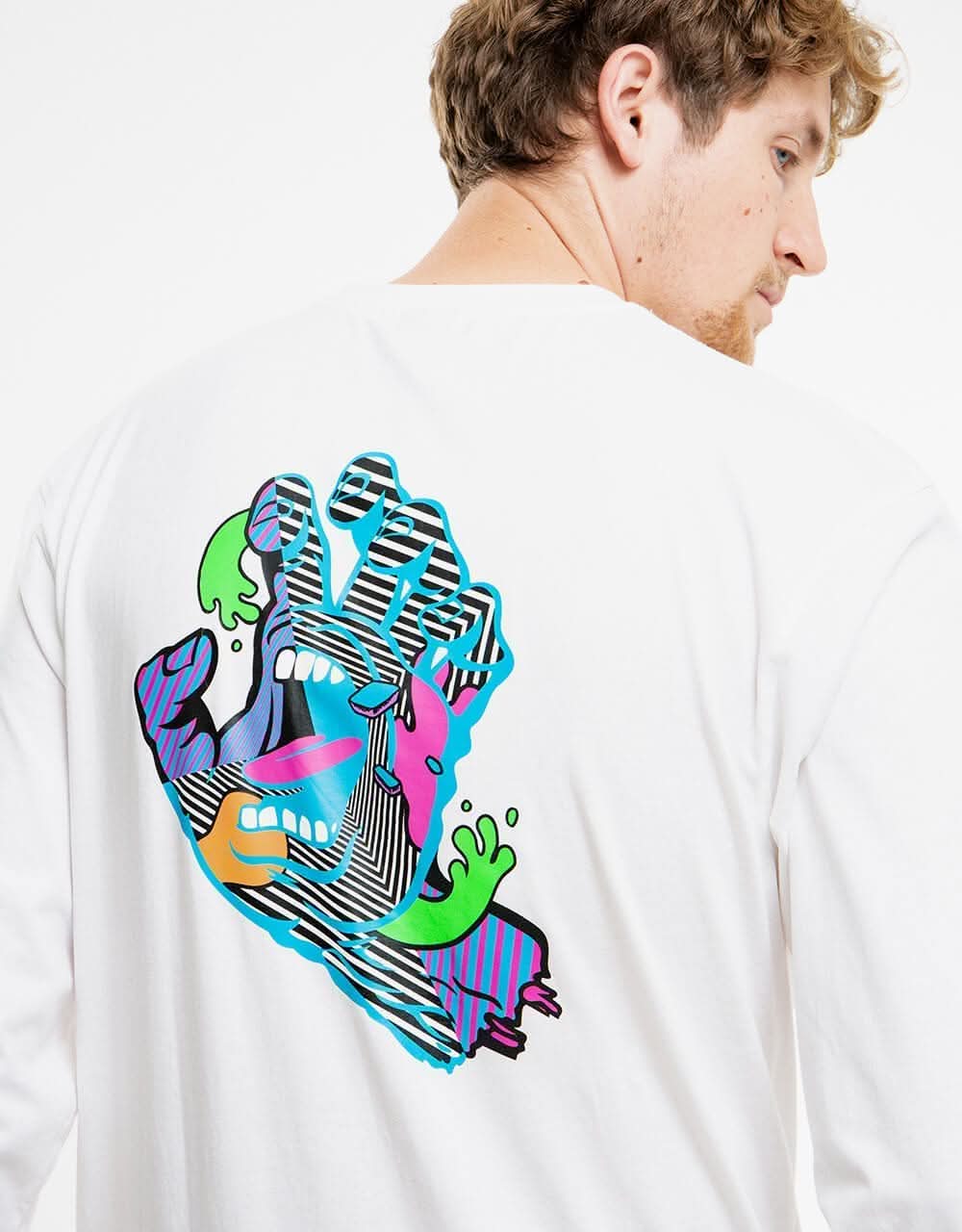 Santa Cruz Strange Hand L/S T-Shirt - White