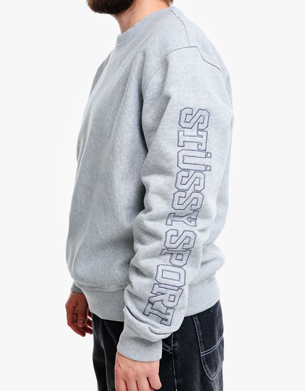 Stüssy Stussy Sport Applique Crew Sweatshirt - Grey Heather