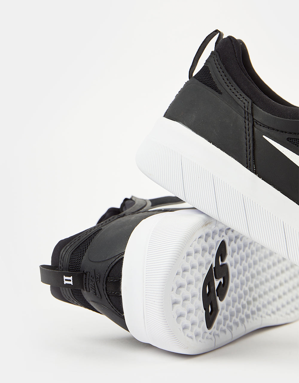 Nike SB Nyjah Free 2 Skate Shoes - Black/White-Black-Black
