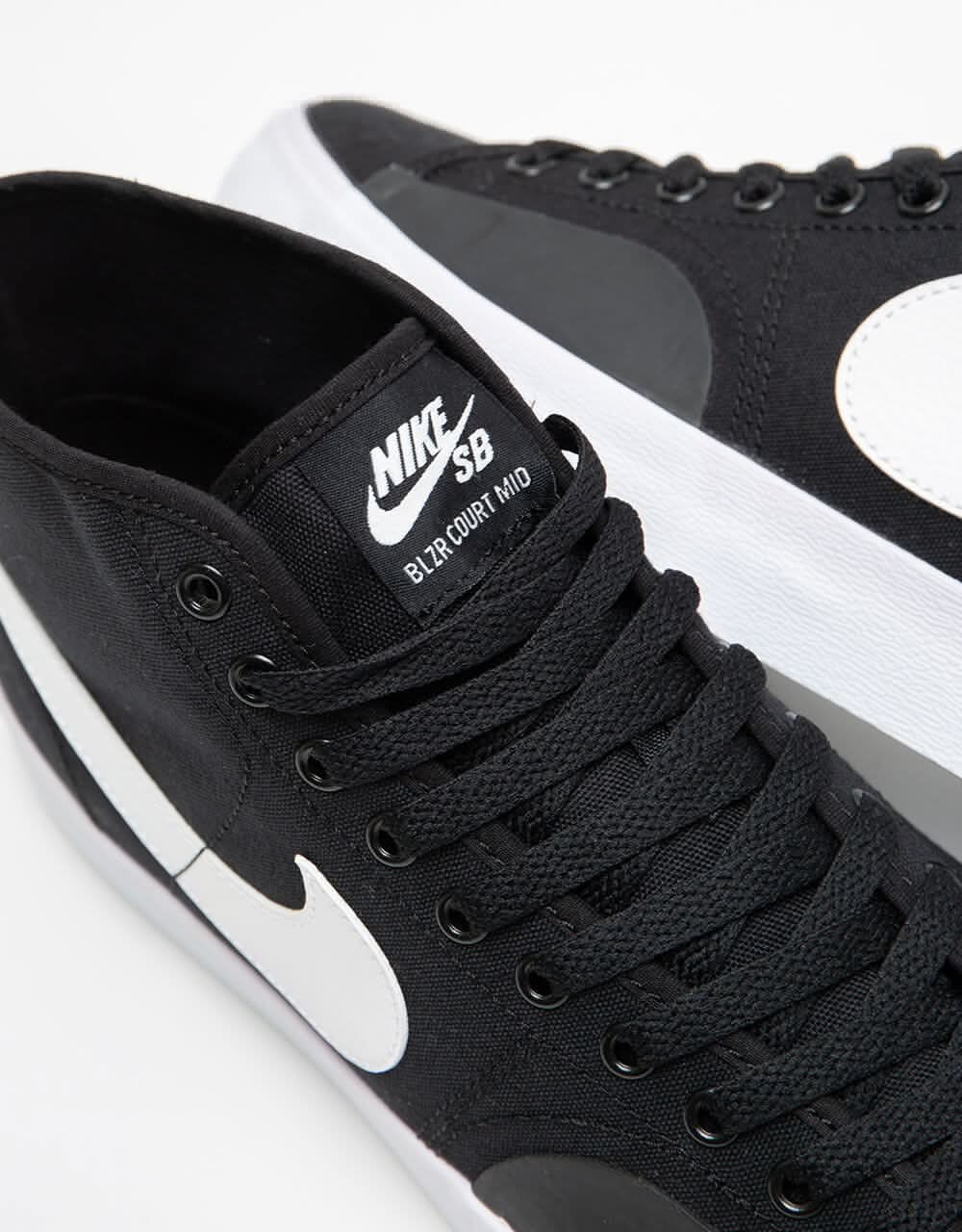 Nike SB BLZR Court Mid Skate Shoes - Black/White-Black