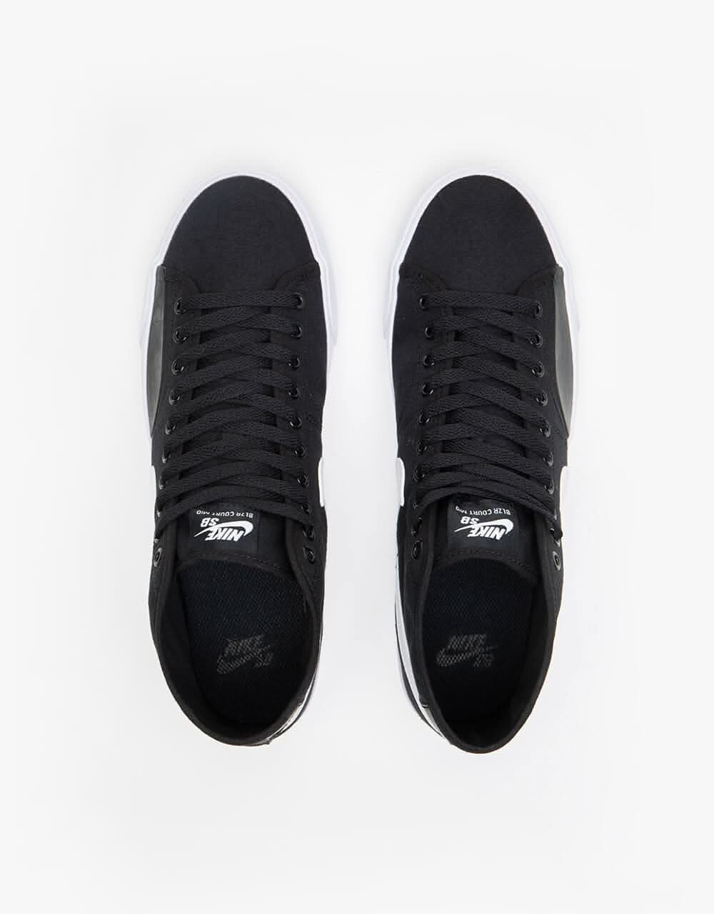 Nike SB BLZR Court Mid Skate Shoes - Black/White-Black