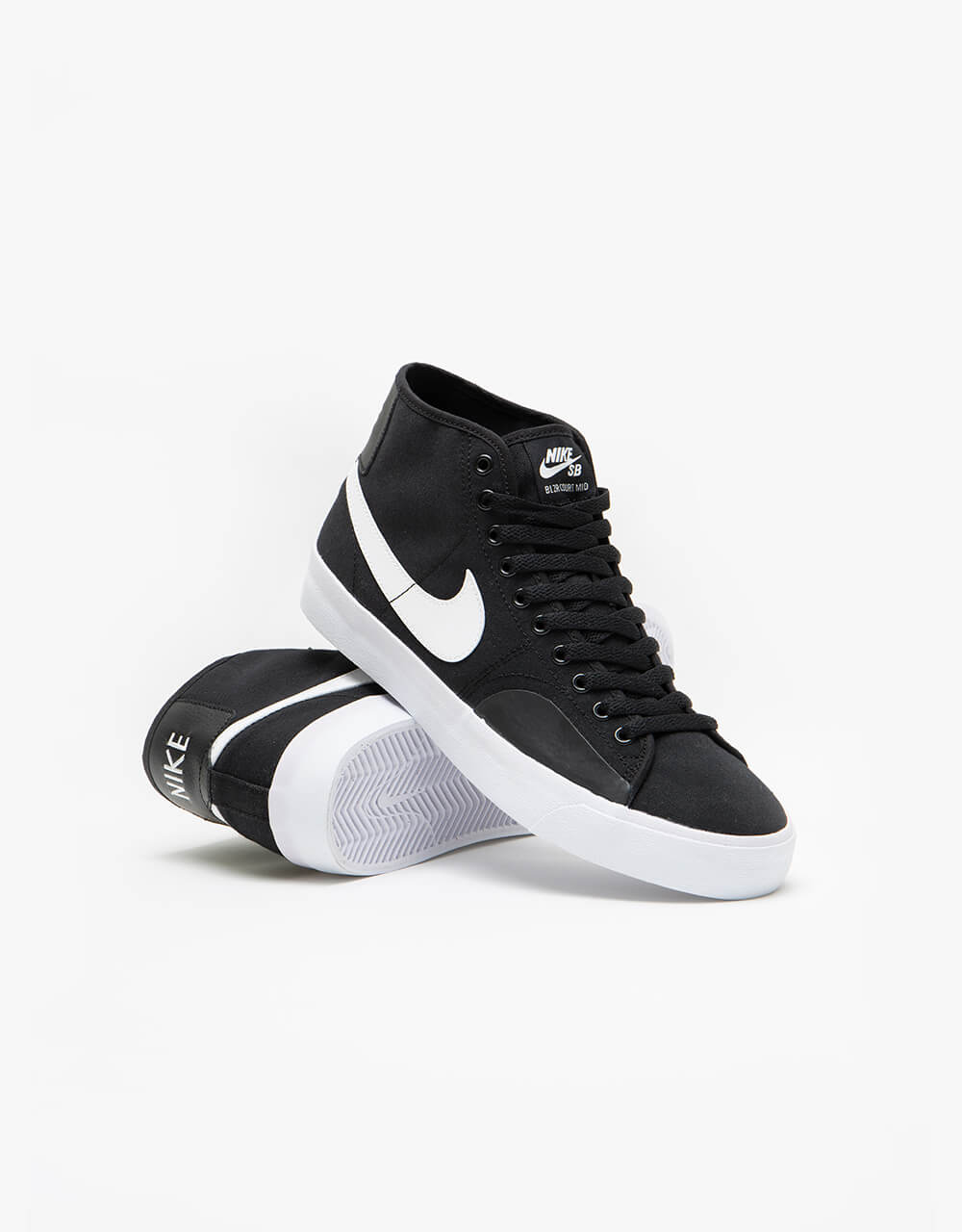 Nike SB BLZR Court Mid Skate Shoes - Black/White-Black