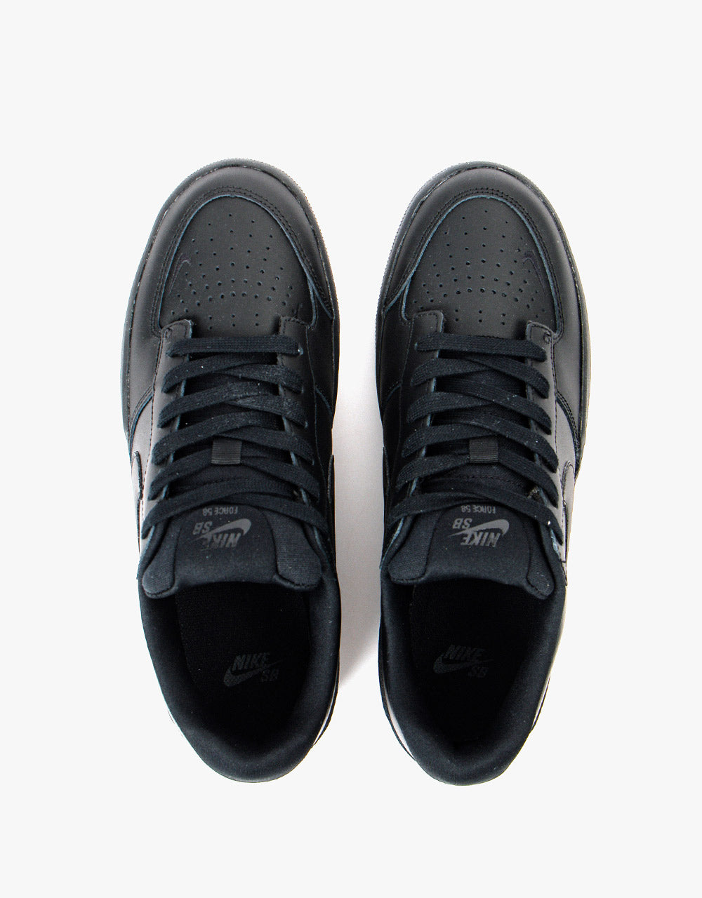Nike SB Force 58 Premium Leather Skate Shoes - Black/Black-Black-Black