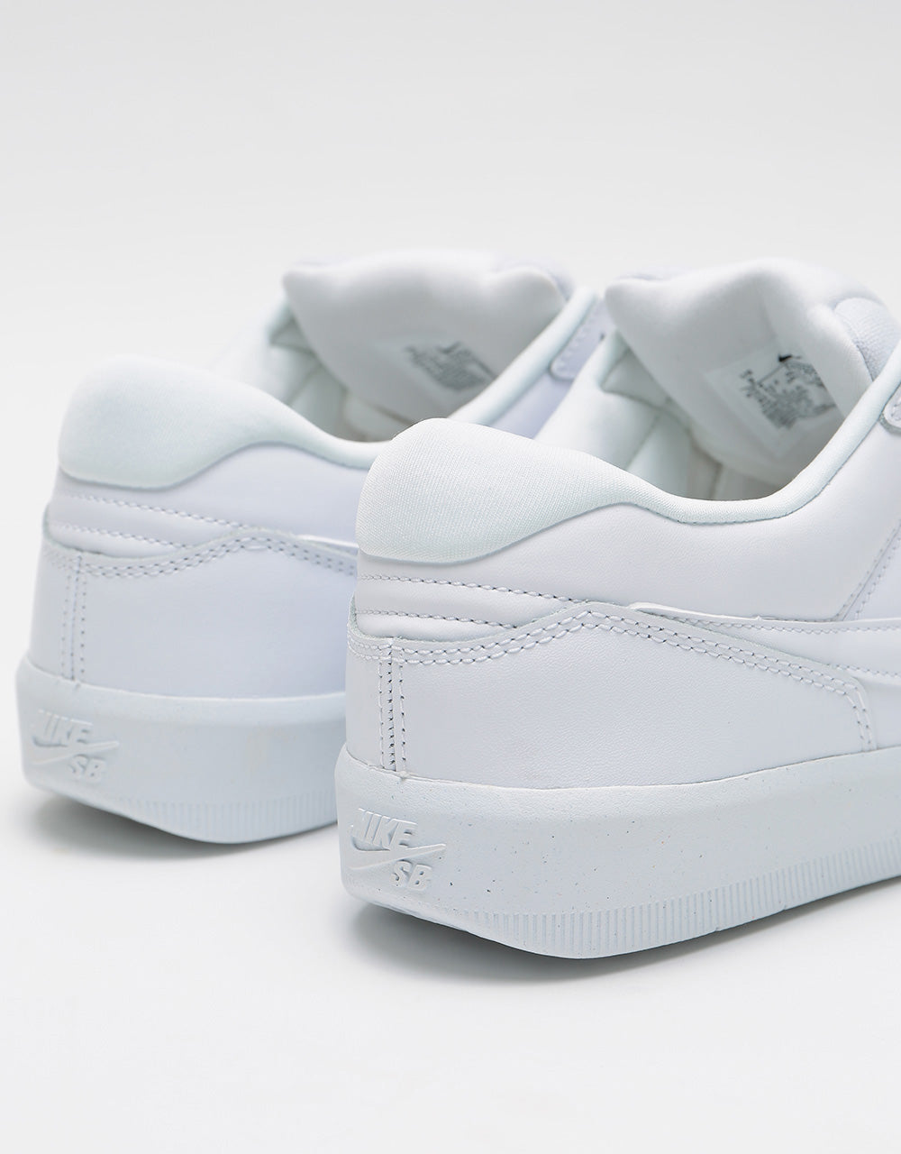 Nike SB Force 58 Premium Leather Skate Shoes - White/White-White-White