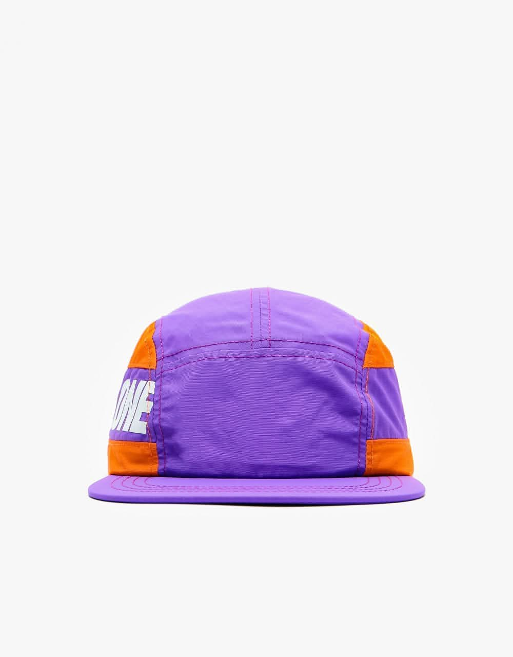 Route One Blocked 5 Panel Cap - Lavender/White/Blazing Orange