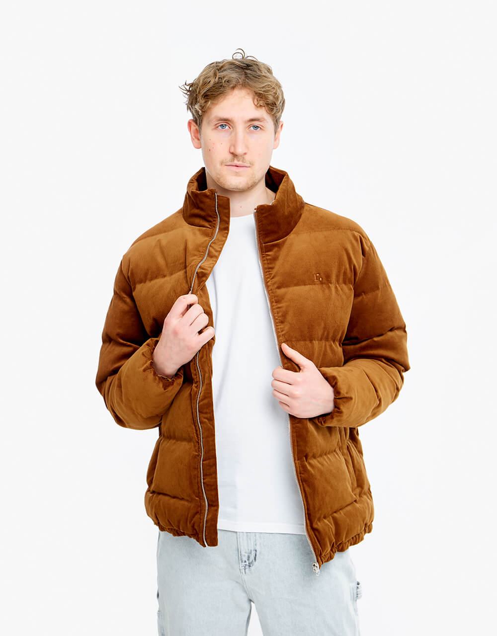 Route One Corduroy Puffer Jacket - Caramel