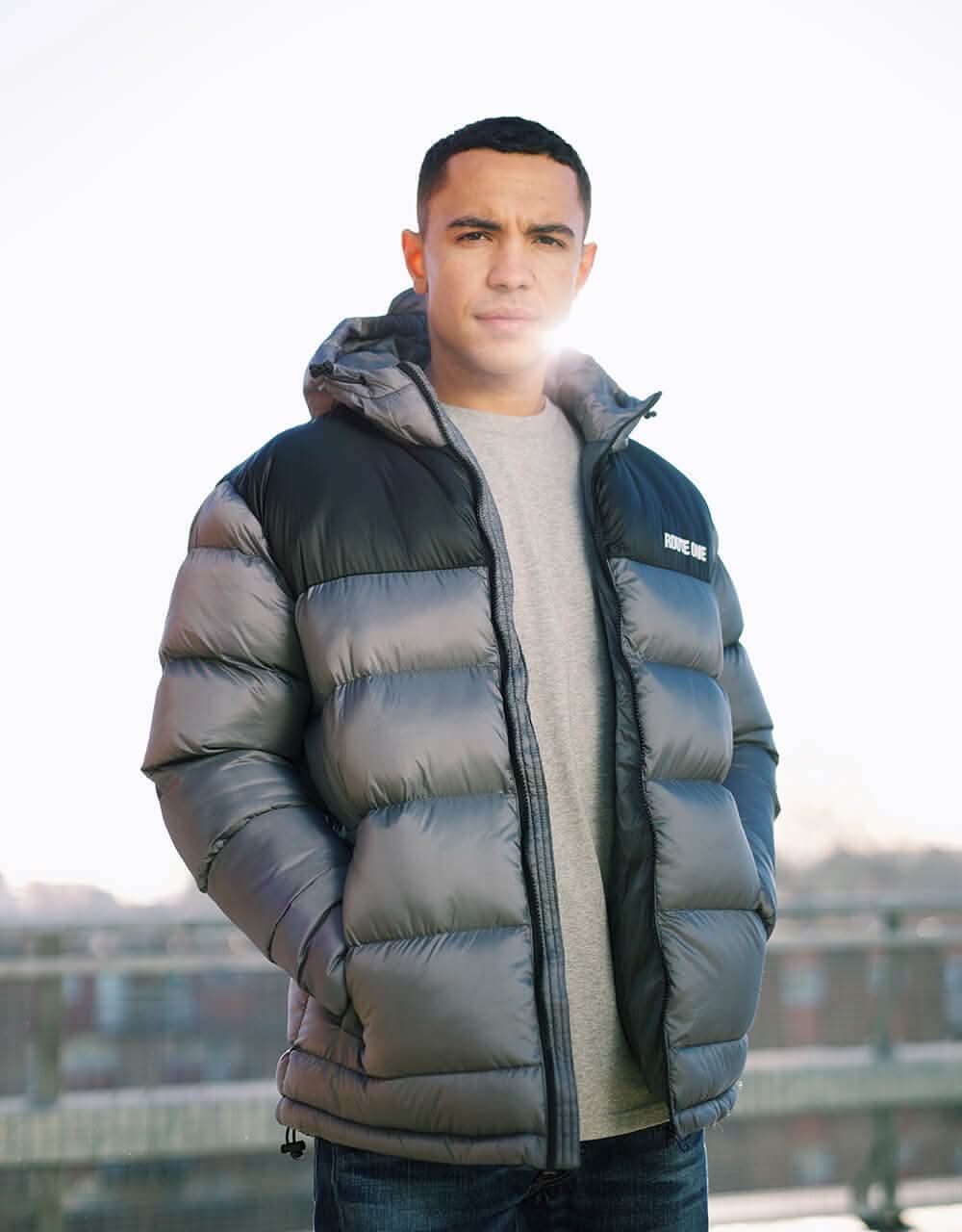Route One Vostok Hooded Puffer Jacket - Charcoal/Black