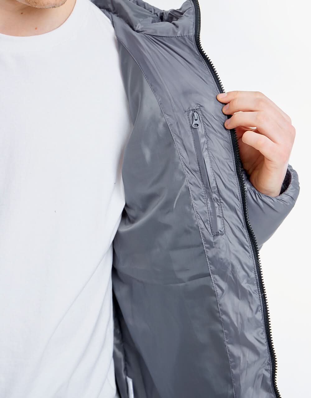 Route One Vostok Hooded Puffer Jacket - Charcoal/Black