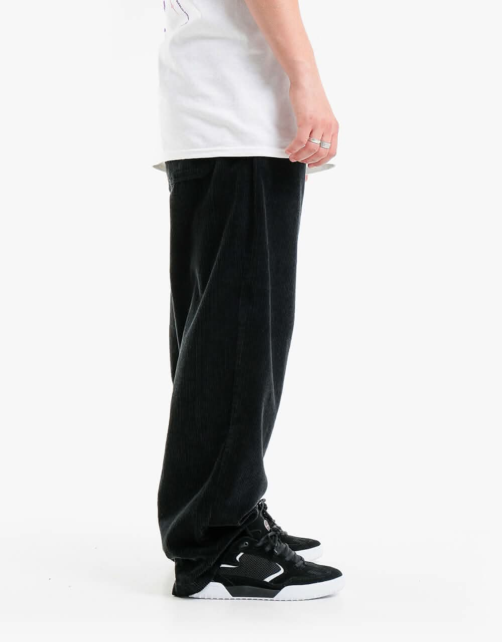 Route One Super Baggy Big Wale Cords - Black