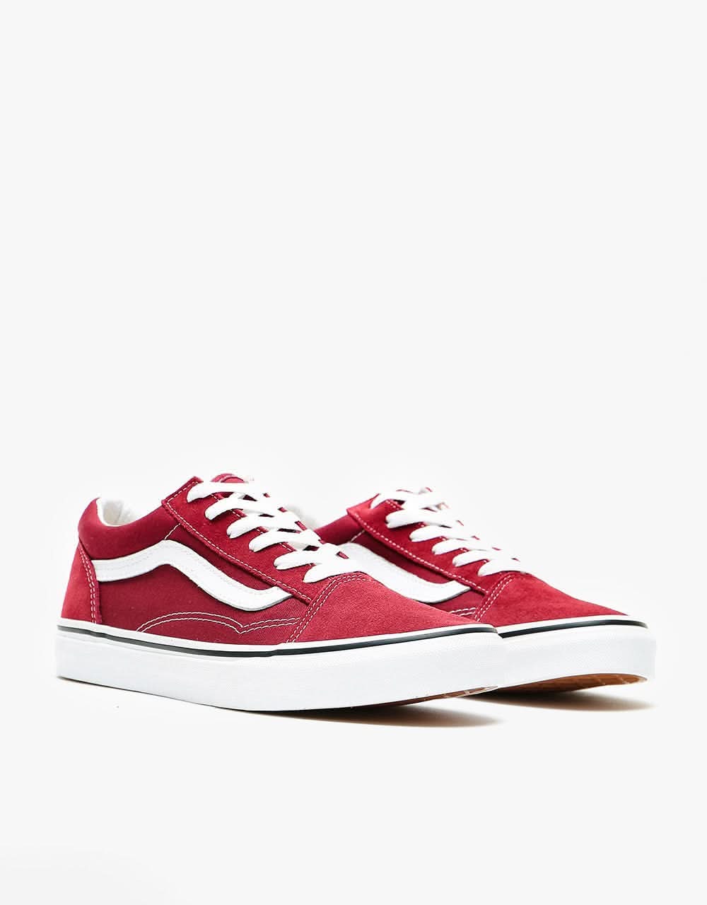 Vans Old Skool Kids Skate Shoes - Pomegranate/True White