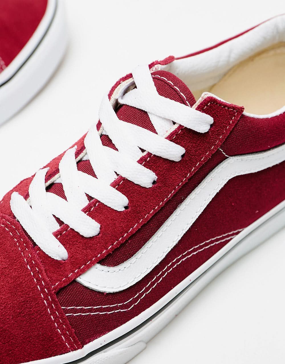 Vans Old Skool Kids Skate Shoes - Pomegranate/True White