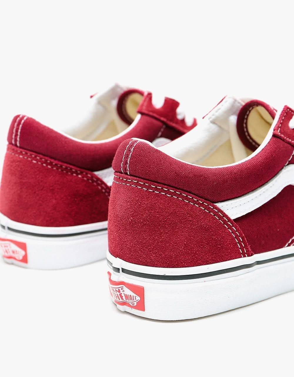 Vans Old Skool Kids Skate Shoes - Pomegranate/True White