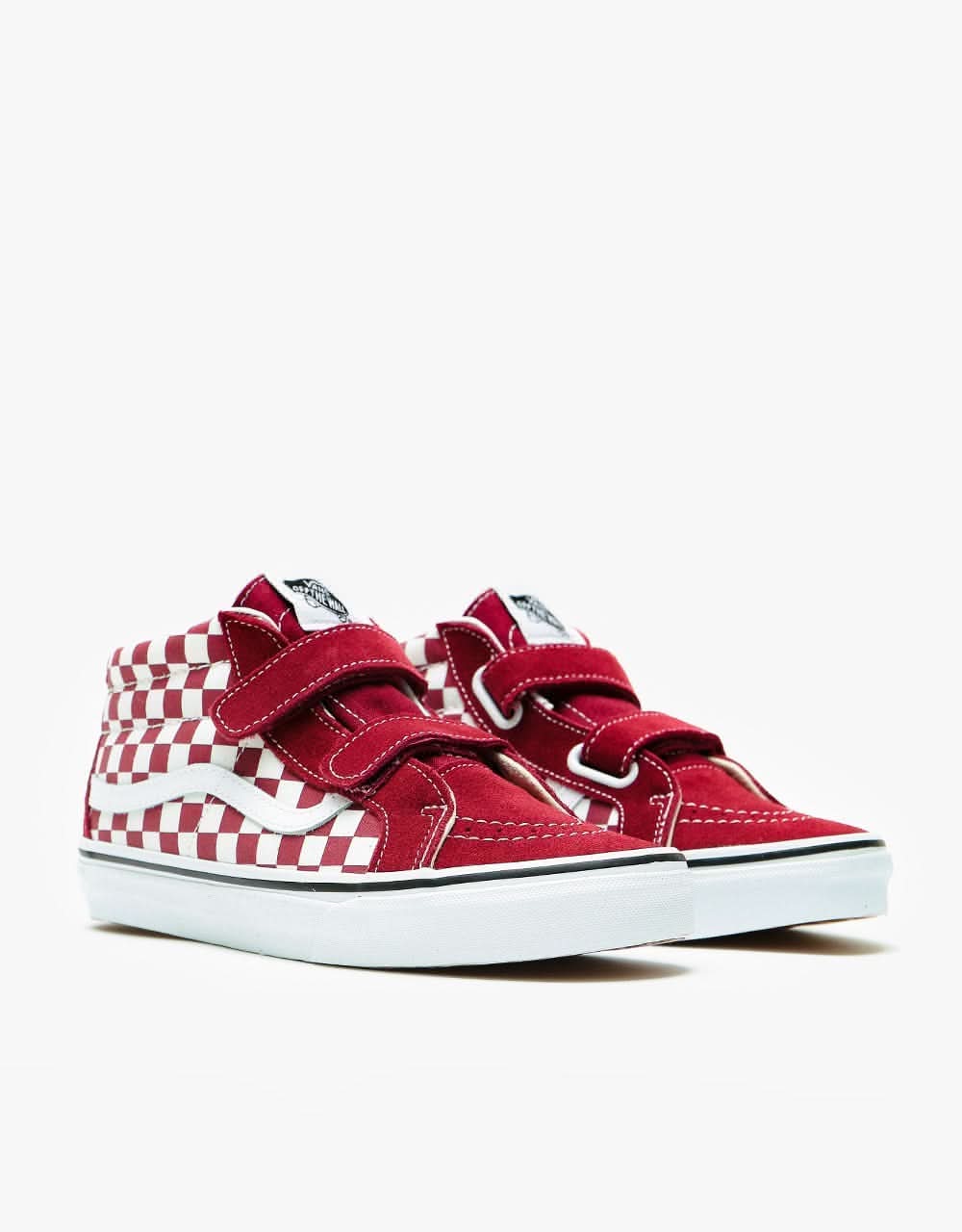 Vans SK8-Mid Reissue V Kids Skate Shoes - (Checkerboard) Pomegranate