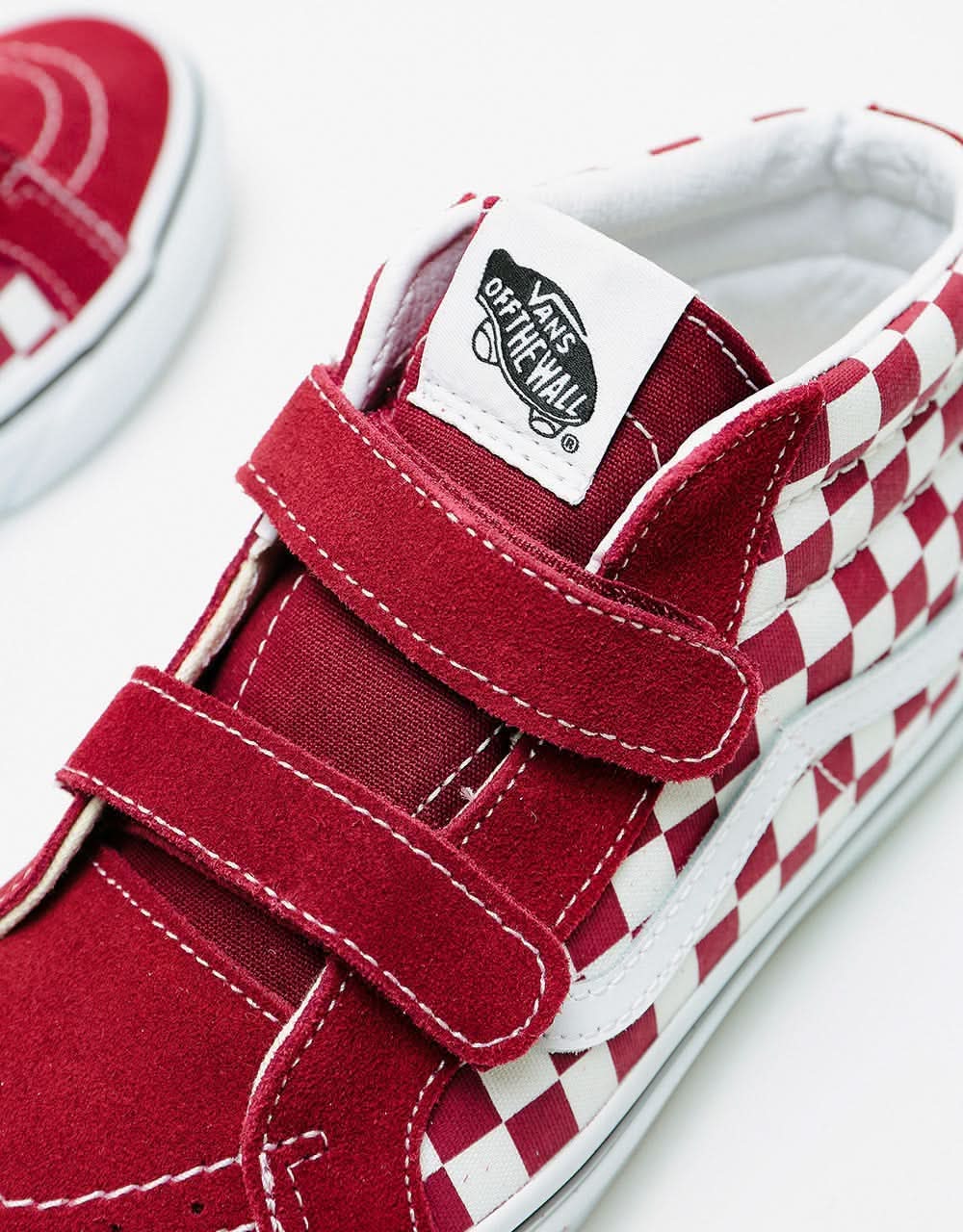 Vans SK8-Mid Reissue V Kids Skate Shoes - (Checkerboard) Pomegranate