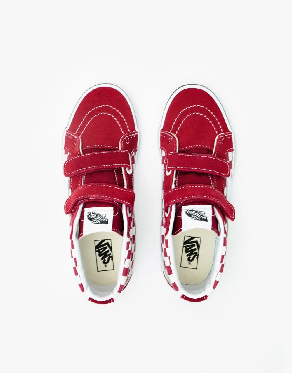 Vans SK8-Mid Reissue V Kids Skate Shoes - (Checkerboard) Pomegranate