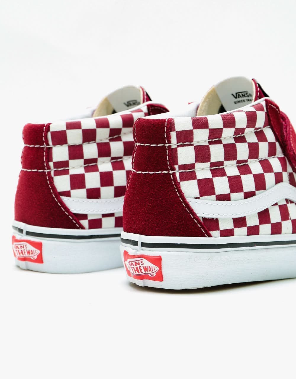 Vans SK8-Mid Reissue V Kids Skate Shoes - (Checkerboard) Pomegranate